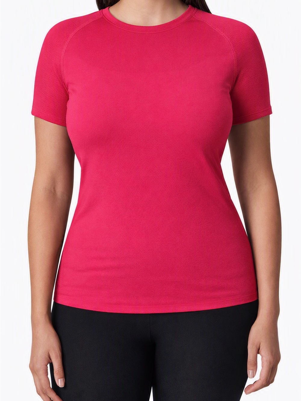 Mondetta Slim Fit Short Sleeve Athletic Tee - Hot Pink Womens M NWT